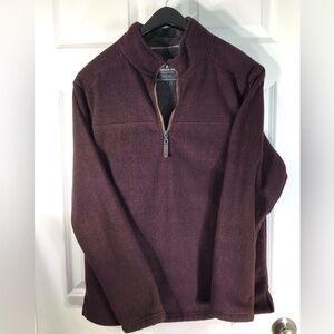 London Fog Men's Maroon Zip-Up Sweater